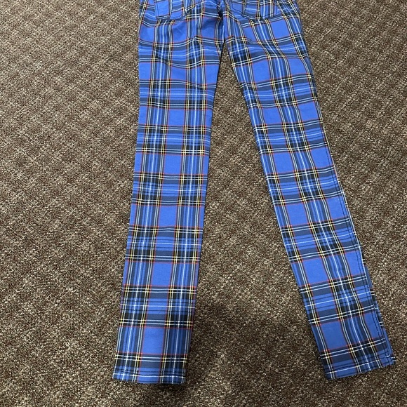 Tripp NYC Blue Plaid Skinny Jeans - Picture 2 of 5